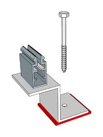 KD Solar penetrating slate/harvey tile roof mounting bracket with push-clip for long rail solutions