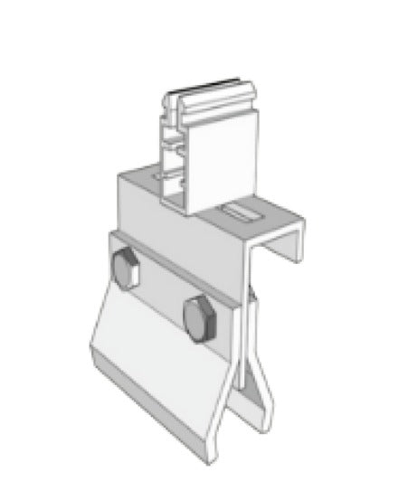 KD Solar clip-lock portrait long-rail mounting bracket with push-clip